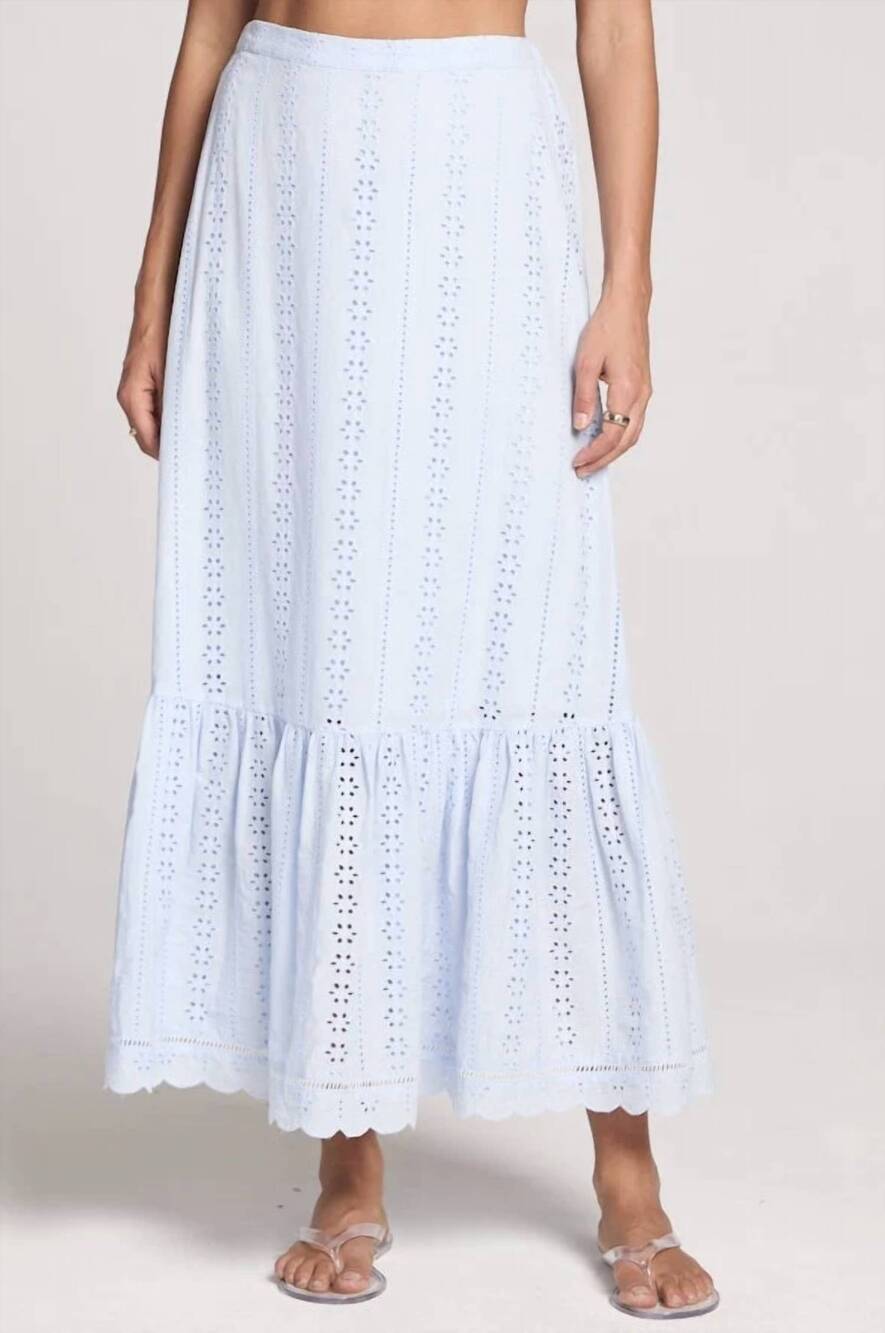 NEW SALTWATER LUXE taytumn midi skirt in sky blue